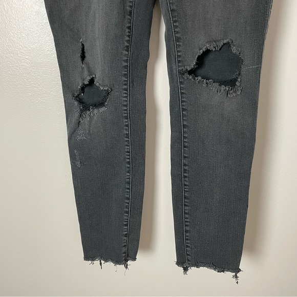Torrid Bombshell Skinny Jeans | Distressed | Raw Hemline | Black - Picture 4 of 15